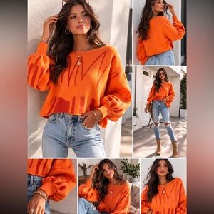 Miss Sparkling Balloon Sleeved Sweater